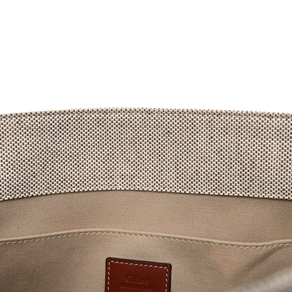 Chloe Cotton Calfskin Medium Woody Ribbon Tote White Brown 16 of 20