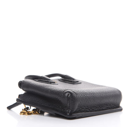 MCM Grained Calfskin Mini Milla Handbag Card Case Black 4 of 7