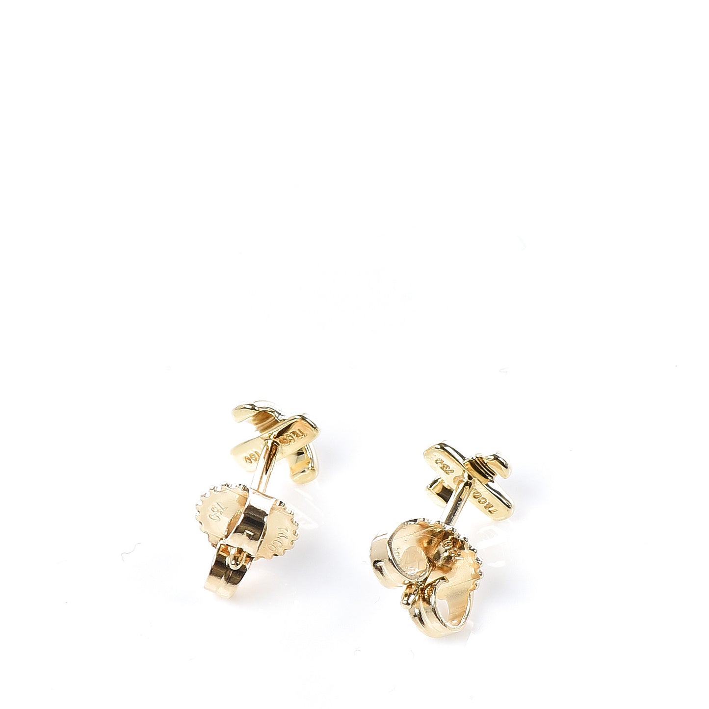 18K Yellow Gold 5mm Cross Stitch Earrings