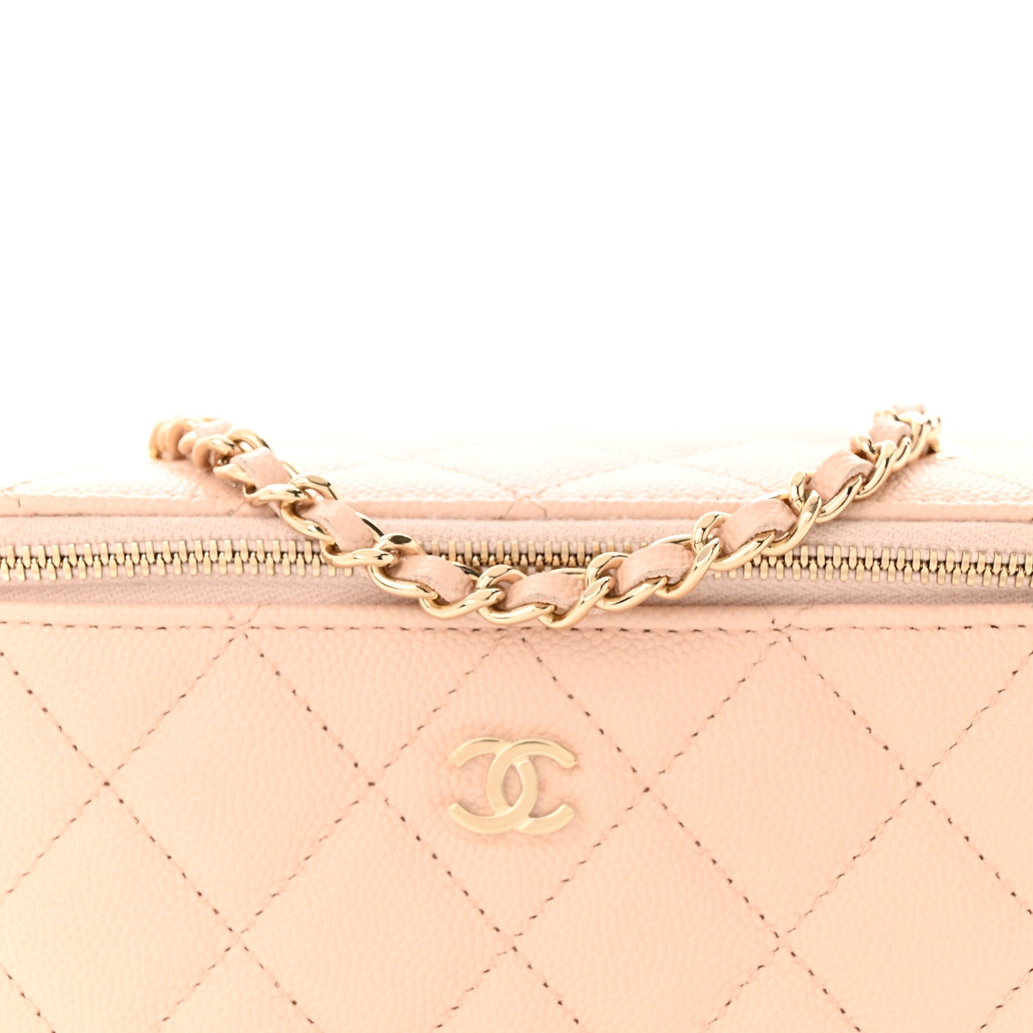 Chanel Caviar Quilted Small Vanity Case With Chain Light Pink 8 of 10