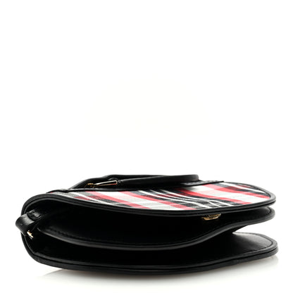 Burberry Calfskin Nylon Tartan Micro Olympia Card Case Bright Red 4 of 8