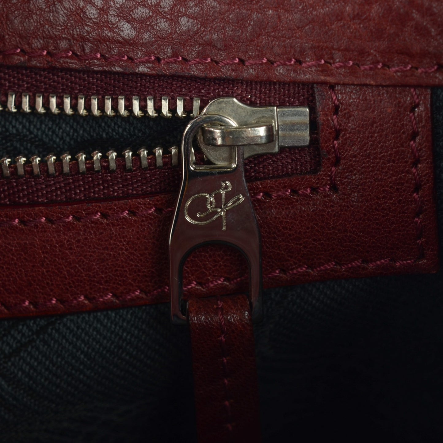 Calfskin PS11 Classic Shoulder Bag Burgundy