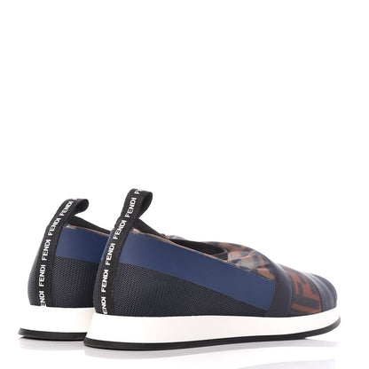 Fendi Technical Mesh Tulle Slip On Sneaker 35 Blue Tobacco 4 of 11