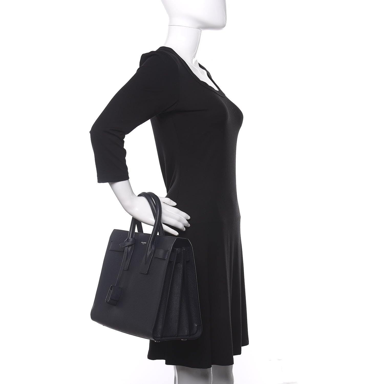 Saint Laurent Grained Calfskin Small Sac De Jour Petrol 2 of 13