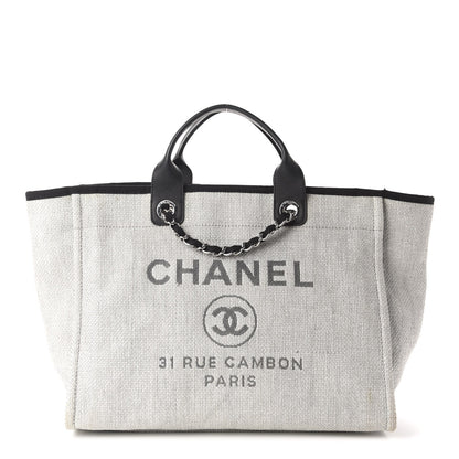 Chanel Canvas Medium Deauville Tote Grey 1 of 12