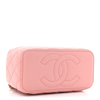 Chanel Lambskin Quilted Small Pearl Crush Vanity Case With Chain Light Pink 5 of 12