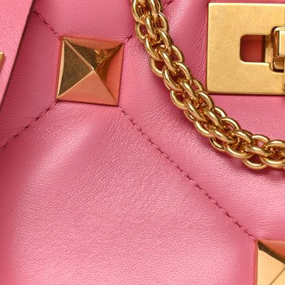 Valentino Garavani Nappa Small Roman Stud The Handle Bag Flamingo Pink 10 of 11