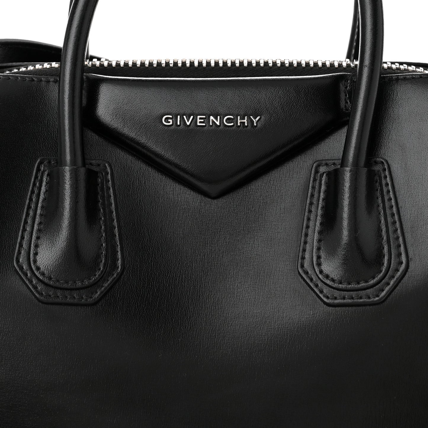 Shiny Lord Calfskin Small Antigona Black