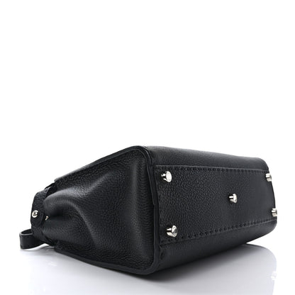 Fendi Cuoio Romano Selleria Bi-Color Medium Peekaboo Iconic Satchel Black Mou 3 of 7