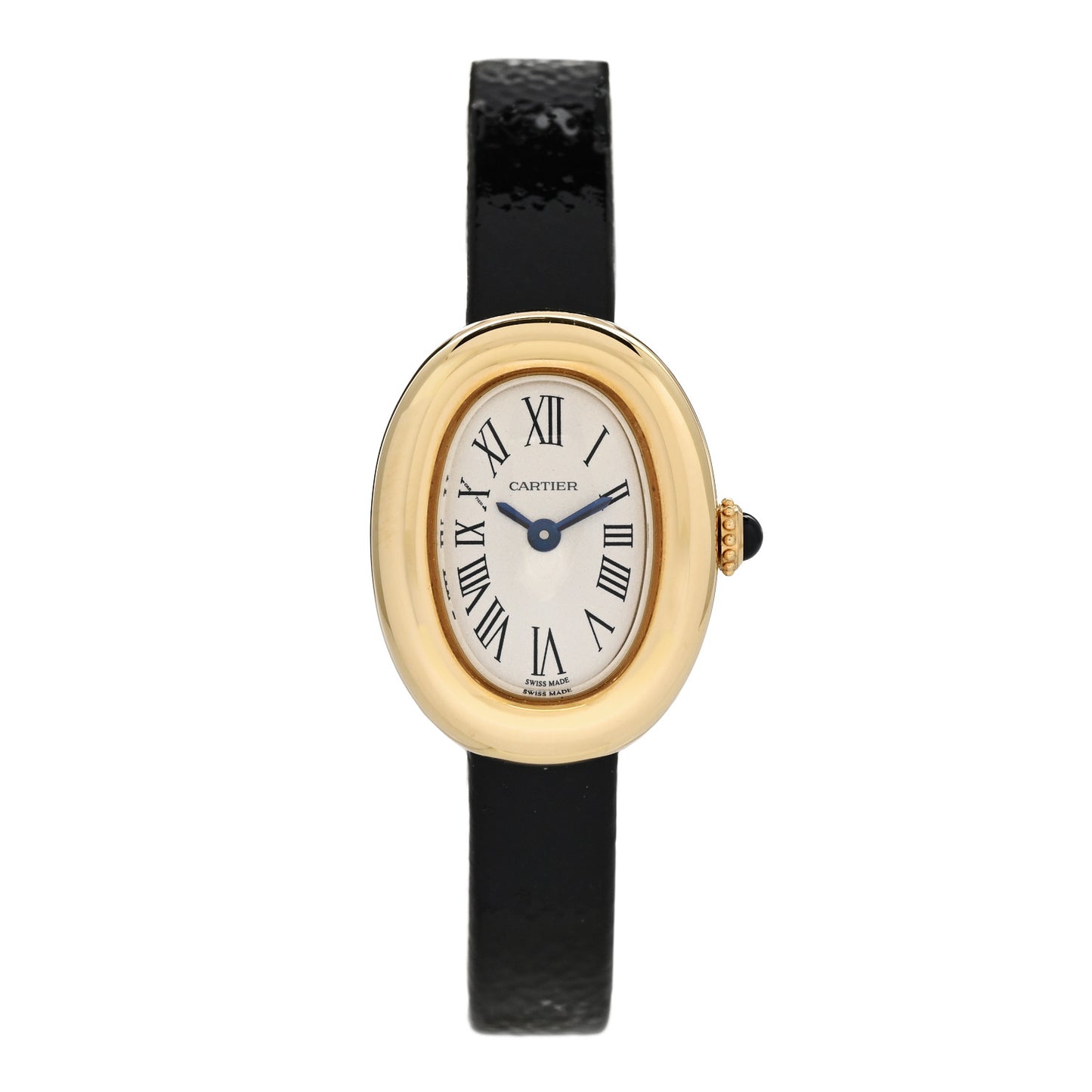 18K Yellow Gold Calfskin 18mm Baignoire Quartz Watch