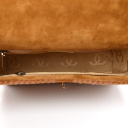 Chanel Suede Stitched CC Messenger Flap Bag Beige 5 of 9