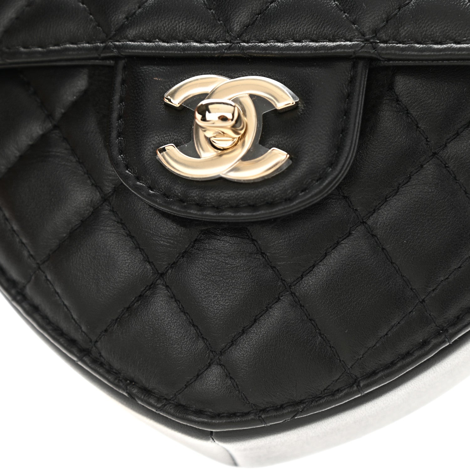 Chanel Lambskin Quilted CC In Love Heart Bag Black 9 of 9