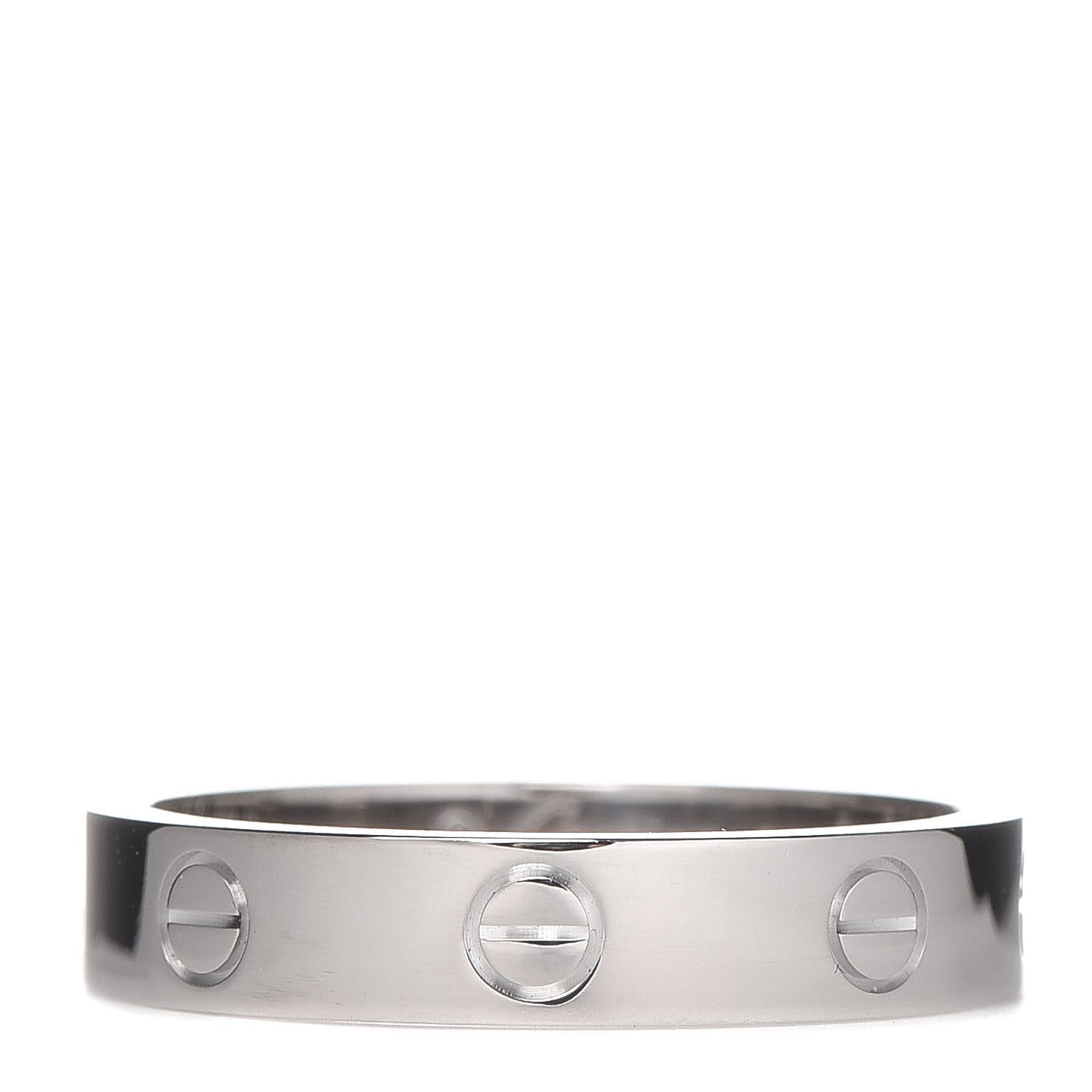 18K White Gold Diamond 3.5mm LOVE Wedding Band Ring 55 7.25
