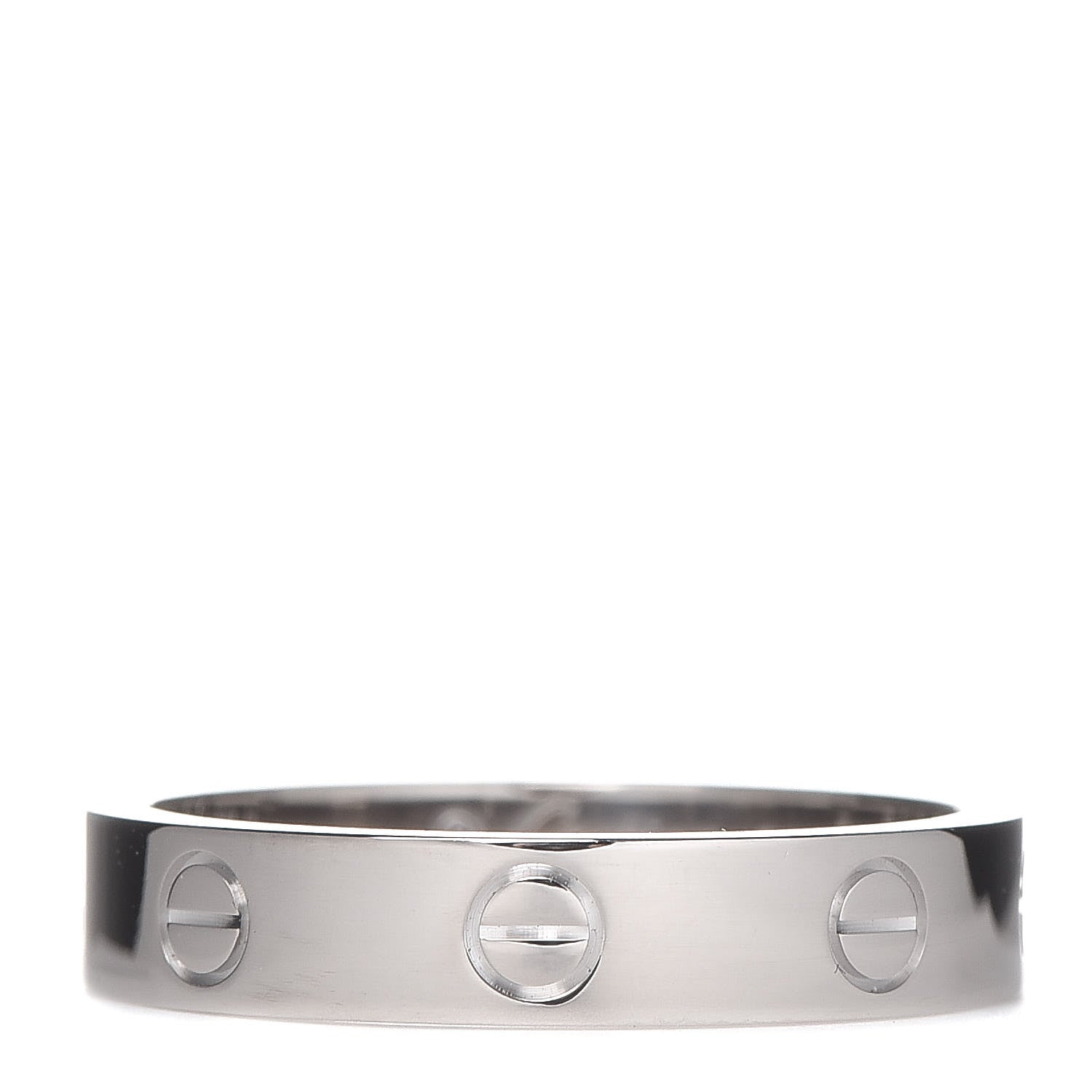 Cartier 18K White Gold Diamond 3.5mm LOVE Wedding Band Ring 55 7.25 3 of 5