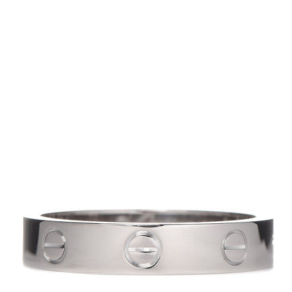 Cartier 18K White Gold Diamond 3.5mm LOVE Wedding Band Ring 55 7.25 3 of 5
