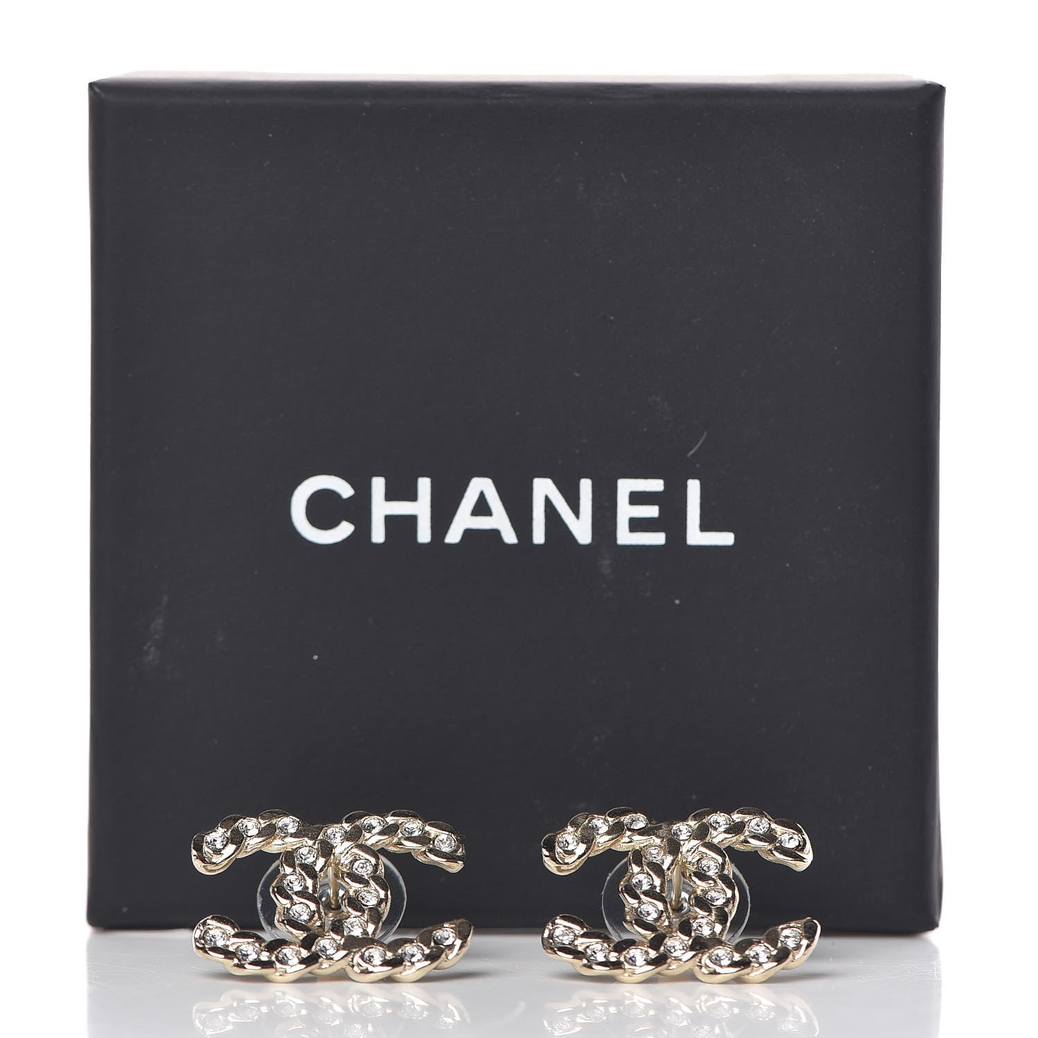 Chanel Crystal Pearls Coronation CC Earrings Gold 5 of 5