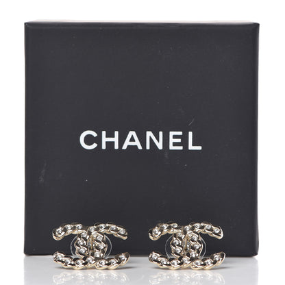 Chanel Crystal Pearls Coronation CC Earrings Gold 5 of 5