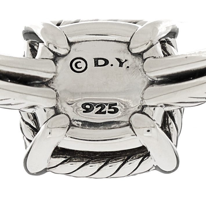 Sterling Silver Diamond Black Orchid 9mm Chatelaine Pave Bezel Ring 62 10