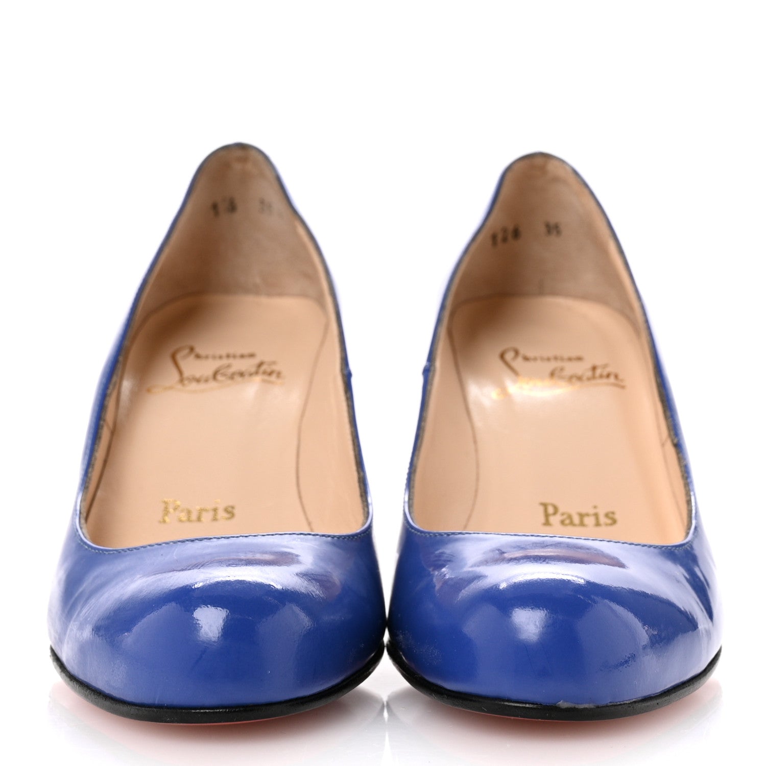 Christian Louboutin Shiny Nappa Simple 85 Pumps 35 Blue 1638238