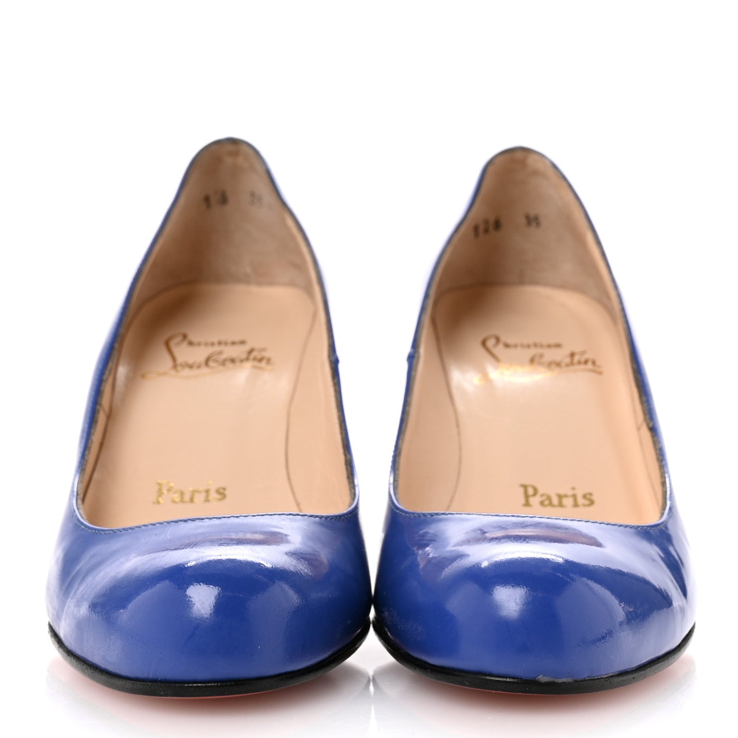Shiny Nappa Simple 85 Pumps 35 Blue
