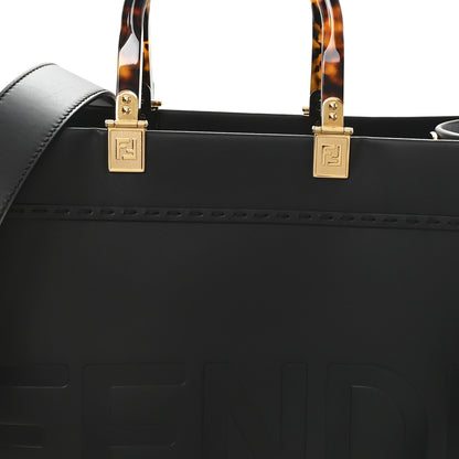 Fendi Vitello King Plexiglass Medium Fendi Sunshine Shopper Tote Black 7 of 10