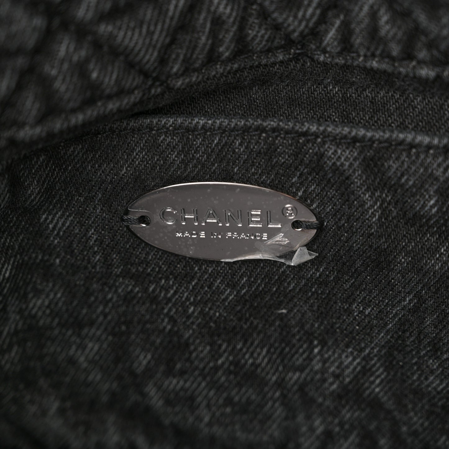 Washed Denim Quilted Small Denimpression Flap Grey Black