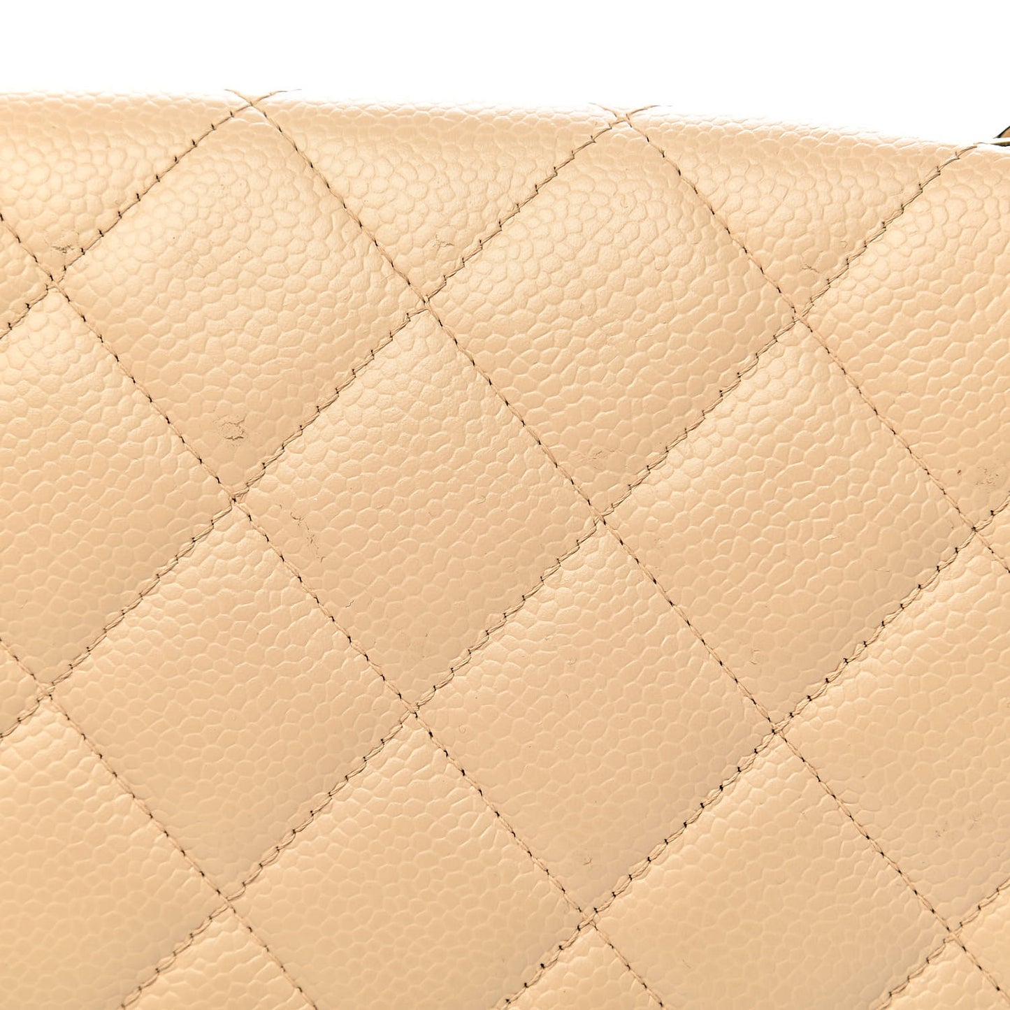 Caviar Quilted Jumbo Single Flap Beige Clair