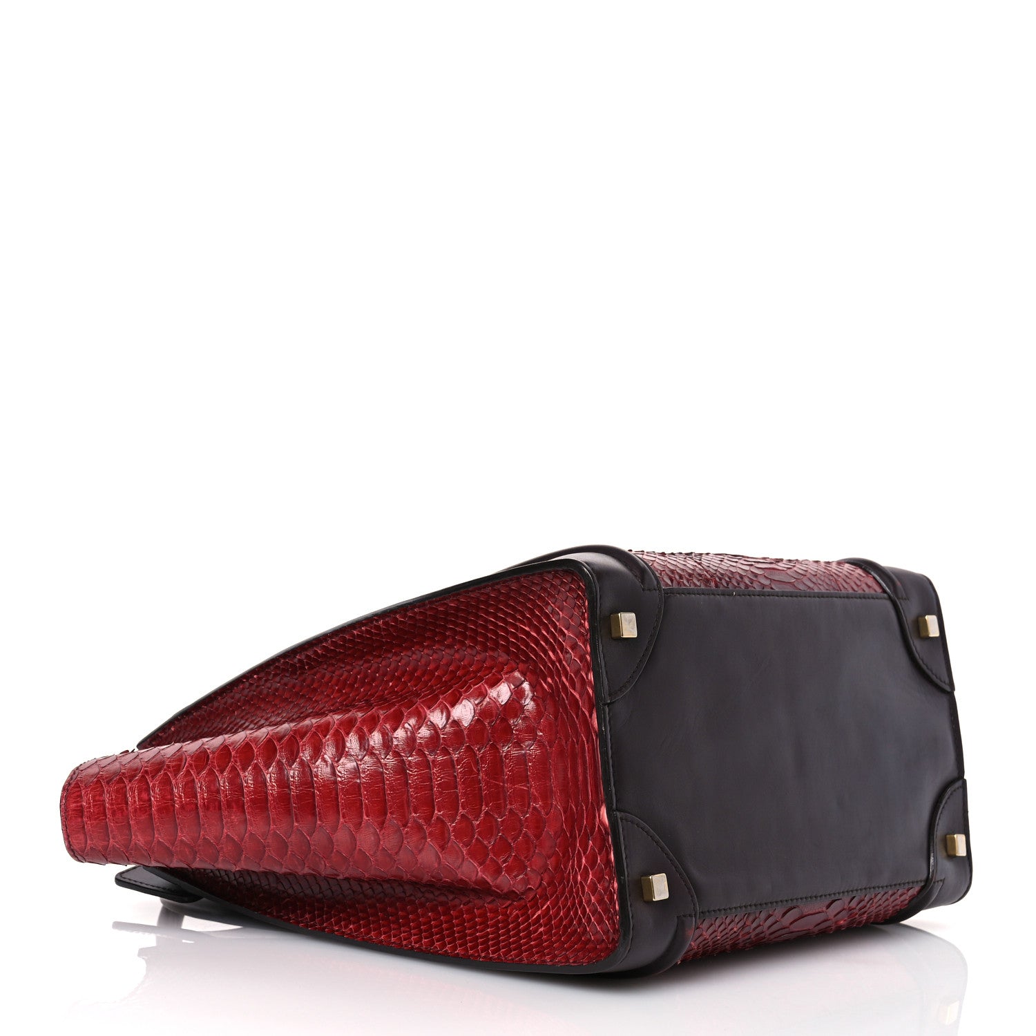 Celine Snakeskin Mini Luggage Red 4 of 17