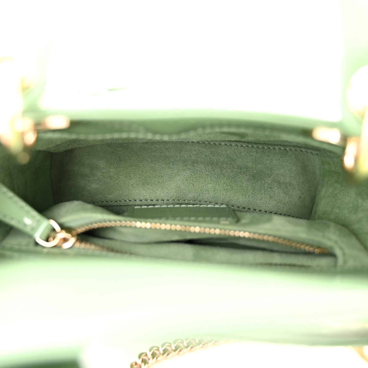 Christian Dior Patent Cannage Mini Lady Dior Mint Green 5 of 13