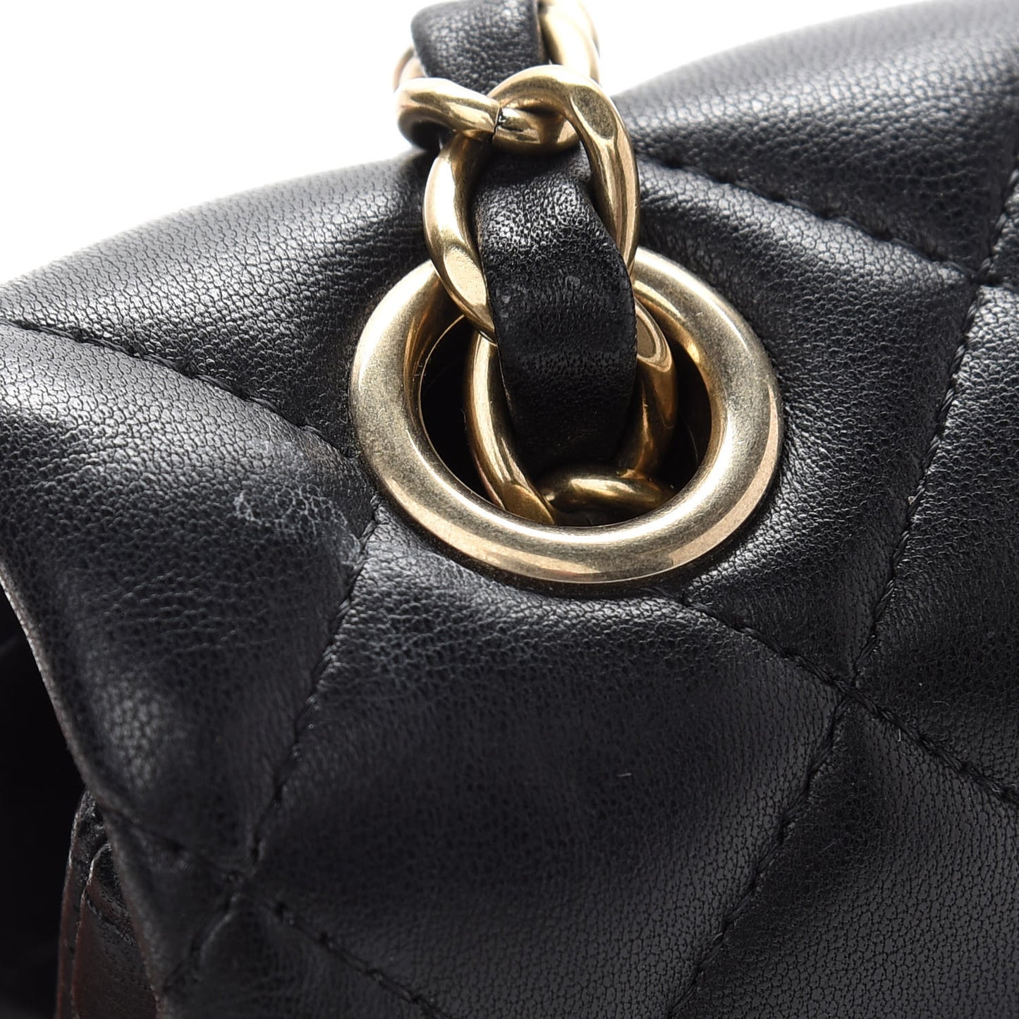 Lambskin Quilted Mini Rectangular Flap Black