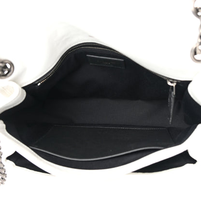 Saint Laurent Crinkled Calfskin Matelasse Monogram Medium Niki Chain Satchel Dirty White 5 of 16