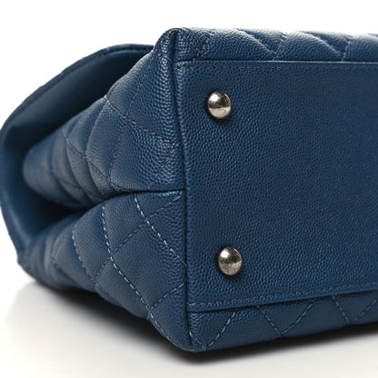 Chanel Caviar Quilted Small Coco Handle Flap Blue 8 of 9