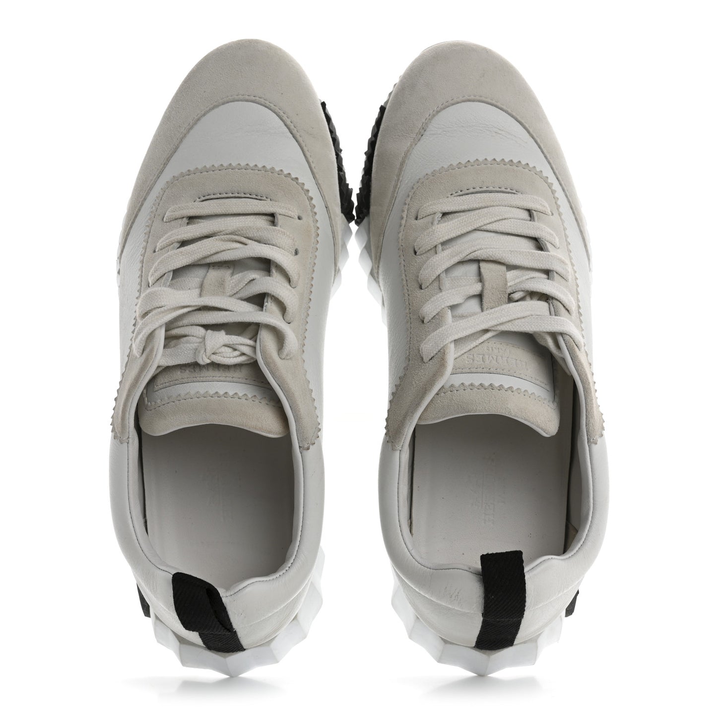 Goatskin Suede Goatskin Bouncing Sneakers 38 White Black