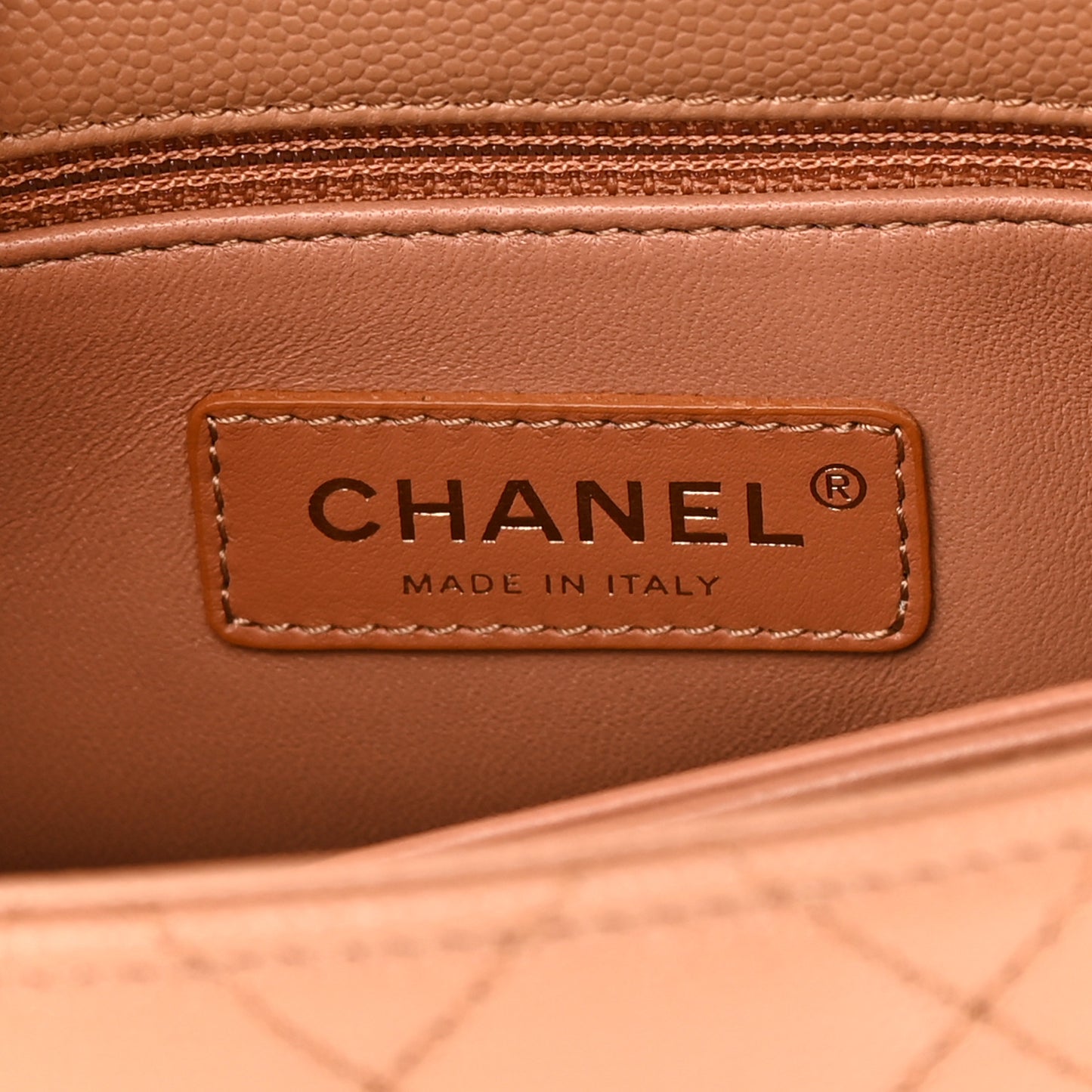 Caviar Quilted Mini Coco Handle Flap Brown