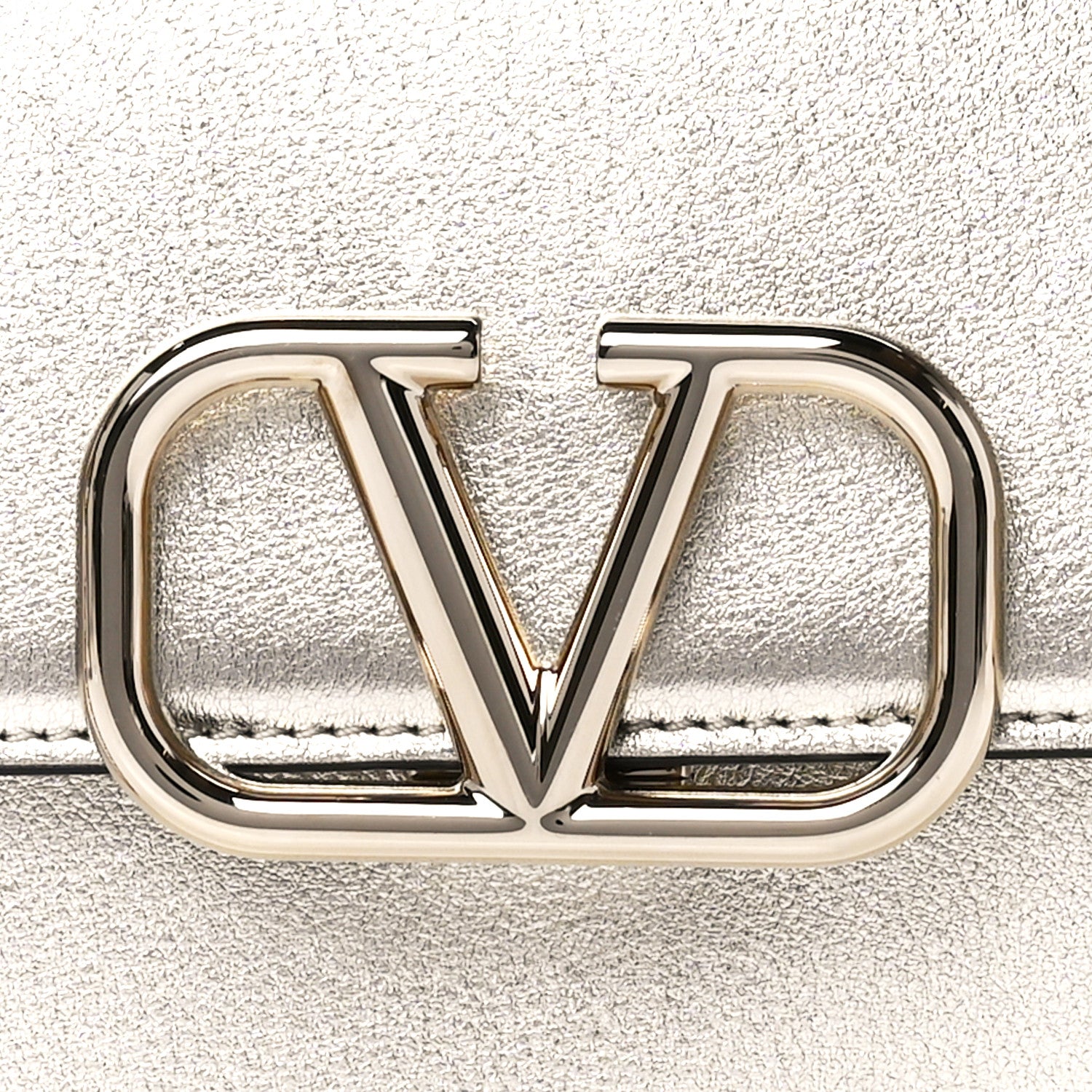 Valentino Garavani Metallic Calfskin Small VSling Shoulder Bag Silver 9 of 12