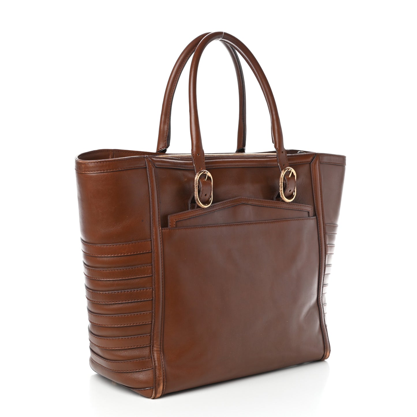 Calfskin Farida Shopping Bag Havane
