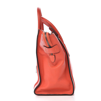 Celine Drummed Calfskin Mini Luggage Coquelicot 12 of 14