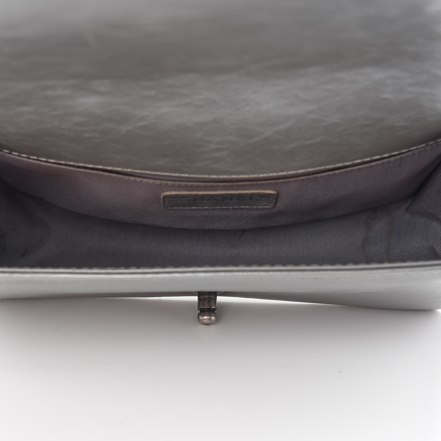 Chanel Metallic Calfskin Quilted Medium Boy Top Handle Flap Silver 5 of 10