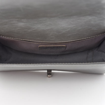 Chanel Metallic Calfskin Quilted Medium Boy Top Handle Flap Silver 5 of 10