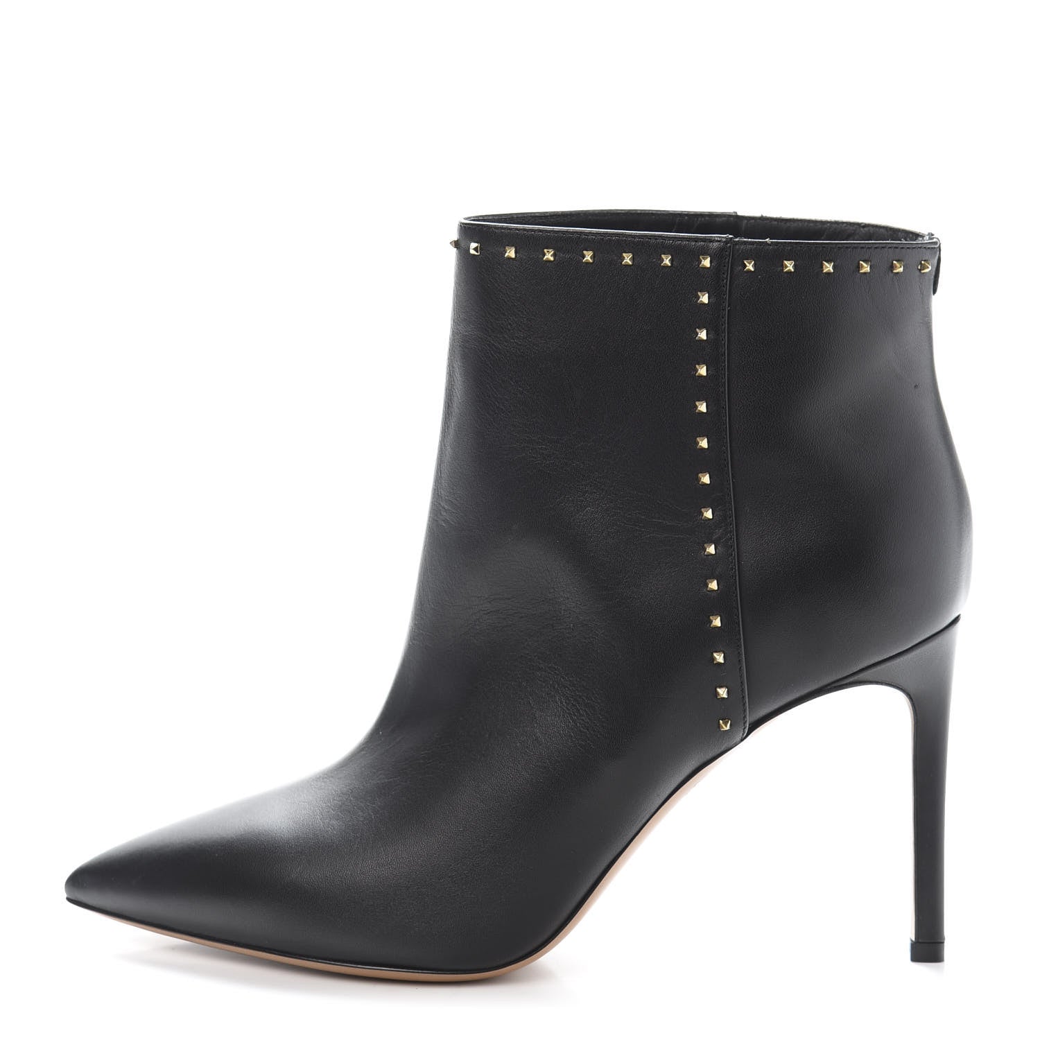 Valentino Garavani Calfskin Lovestud Ankle Boots 38 Black 1 of 8