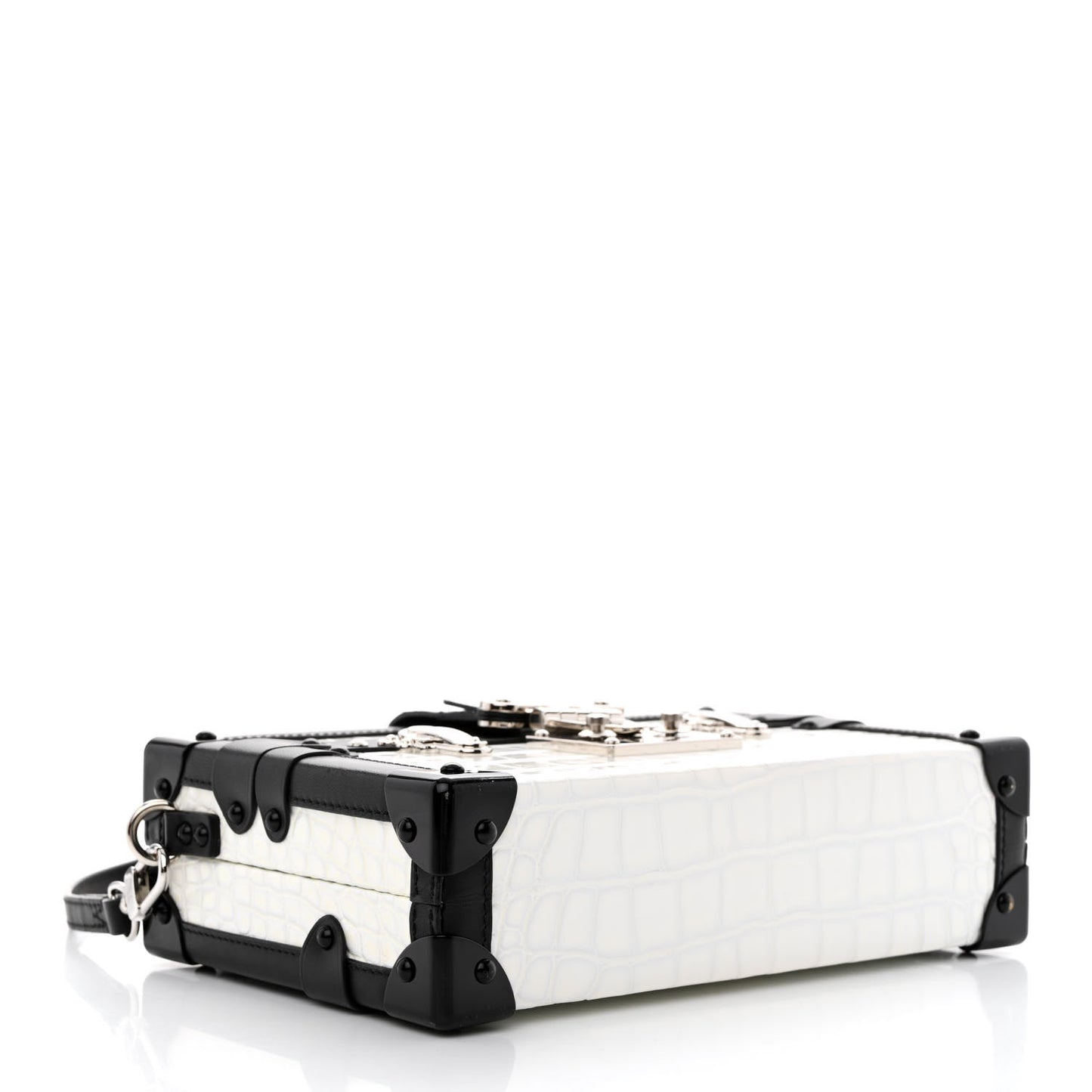 Alligator Petite Malle White Black