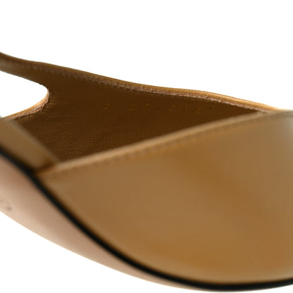 Chanel Goatskin Grosgrain Cap Toe CC Slingback Pumps 37 Beige Black 9 of 9