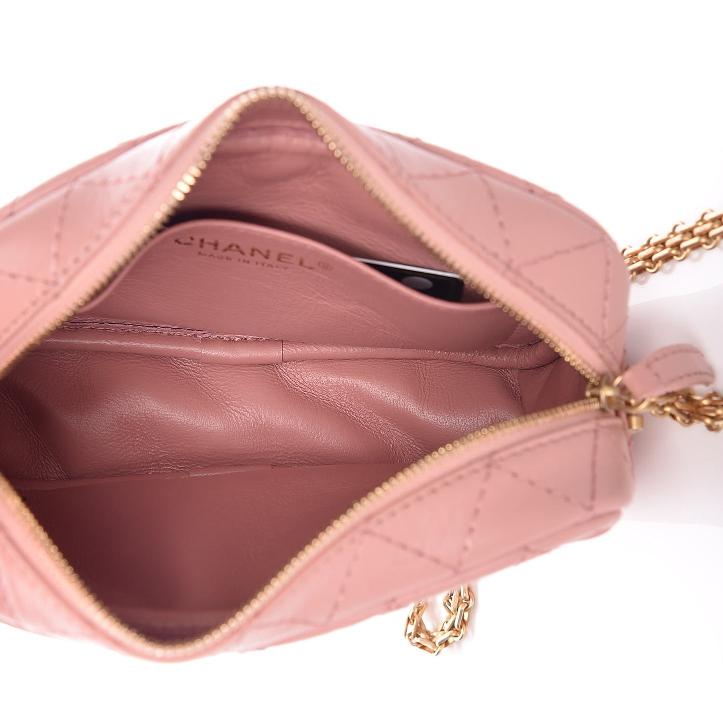 Aged Calfskin Quilted Mini Reissue Camera Case Pink