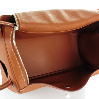 Hermes Taurillon Clemence Lindy 34 Gold 5 of 10