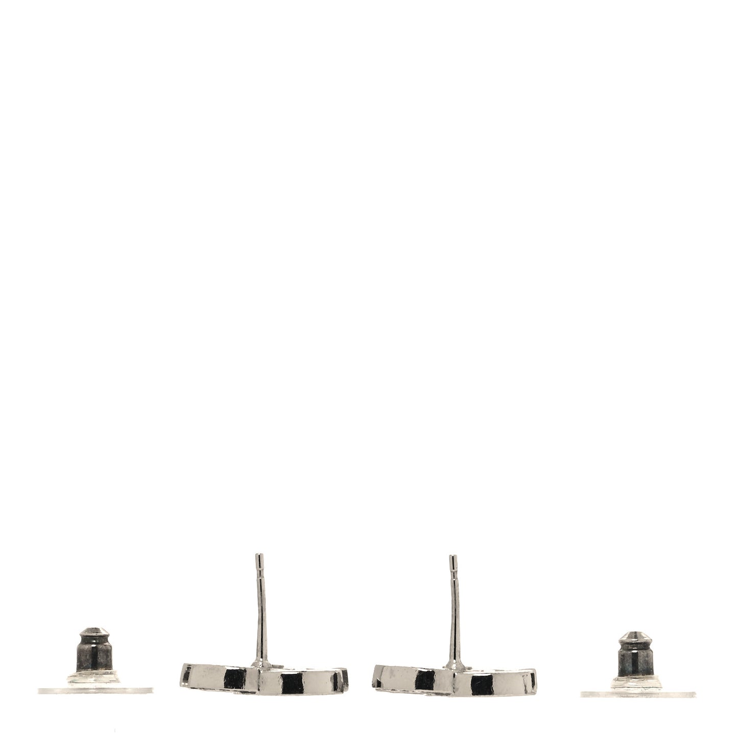Crystal CC Earrings Silver Black