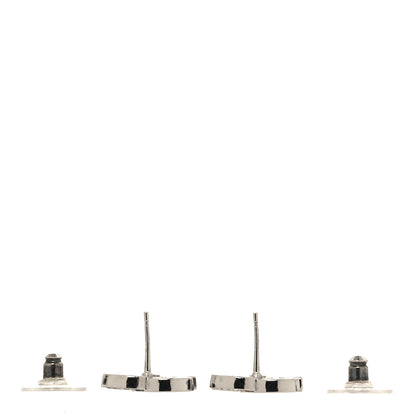 Chanel Crystal CC Earrings Silver Black 3 of 5