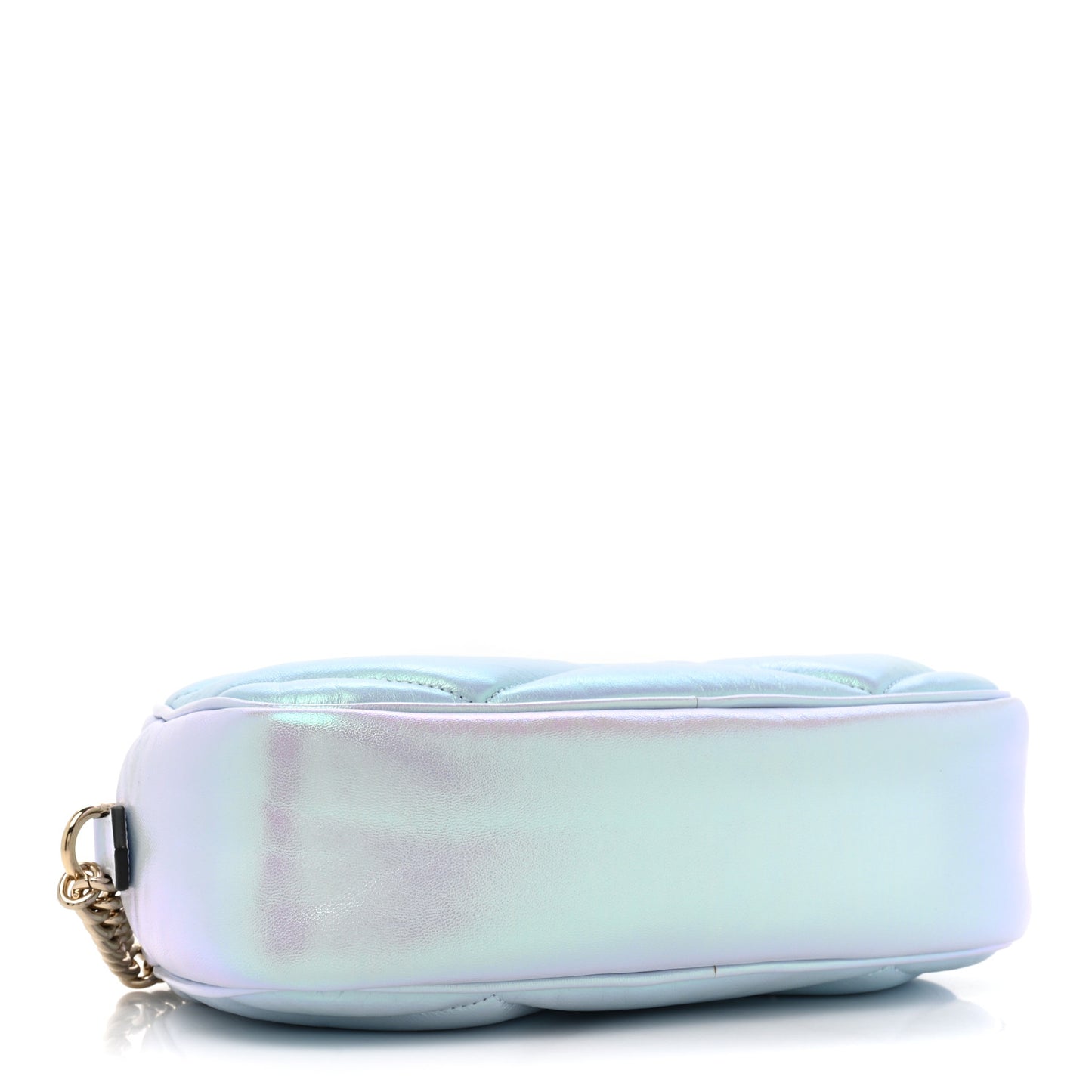 Iridescent Nappa Chevron Matelasse Small GG Marmont Chain Shoulder Bag Iridescent Snow Light Blue