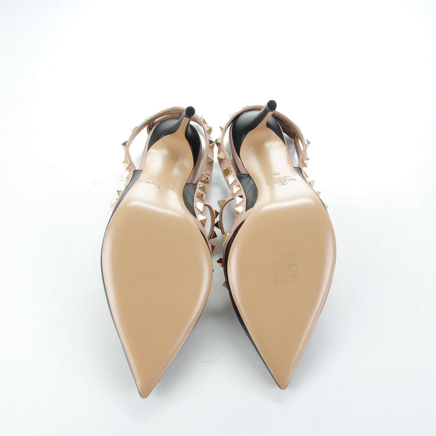 Valentino Garavani Nappa Rockstud Ankle Strap Pumps 39 Black Poudre 5 of 7