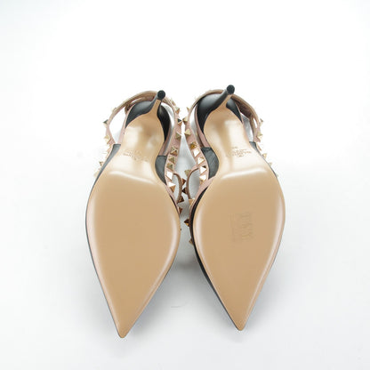 Valentino Garavani Nappa Rockstud Ankle Strap Pumps 39 Black Poudre 5 of 7