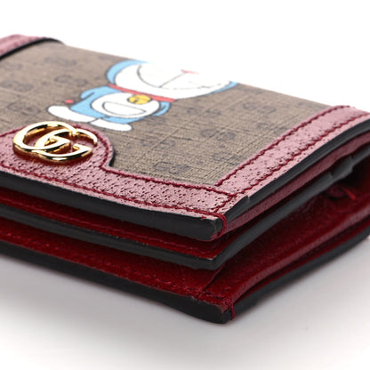 Gucci X DORAEMON Mini Vintage GG Supreme Monogram Card Case Wallet Beige Cherry Red 8 of 10